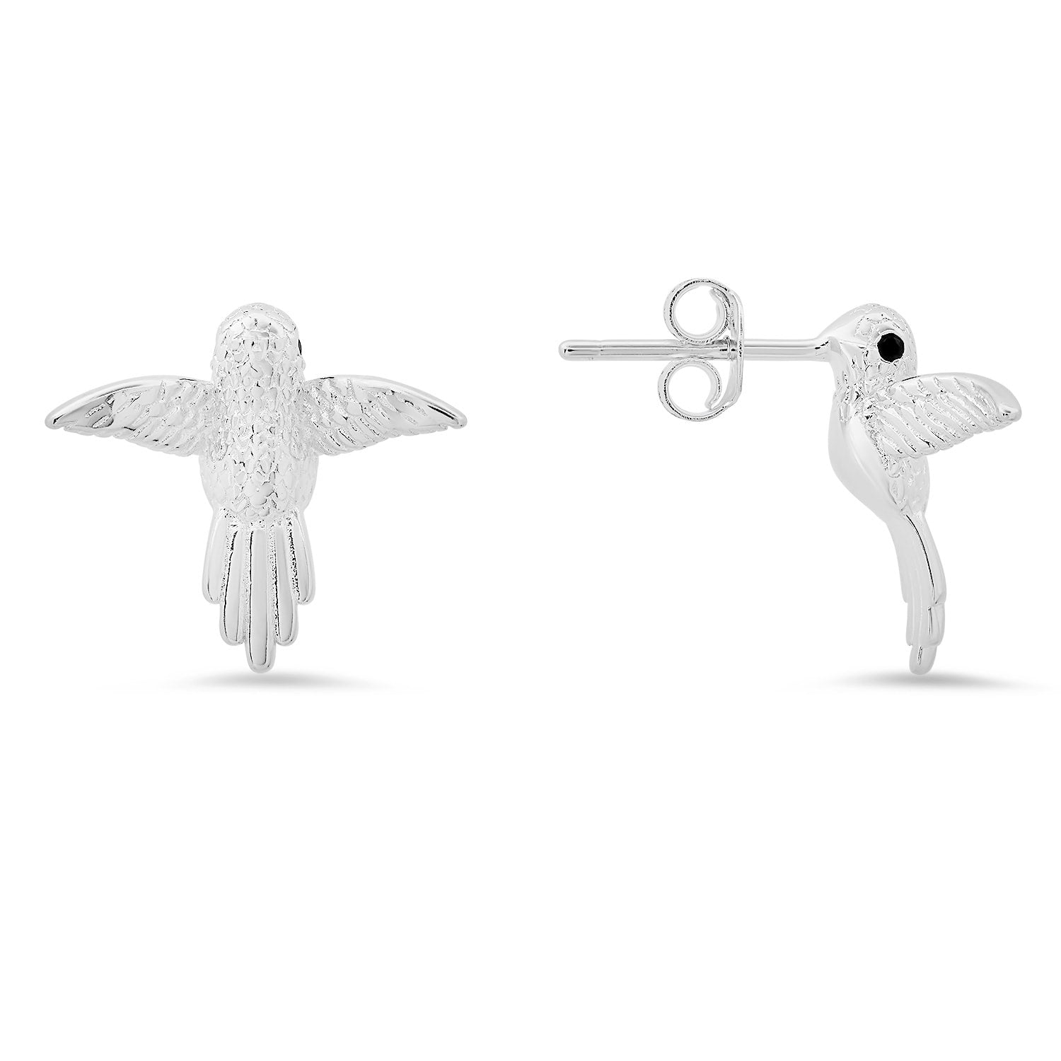 Sterling Silver Hummingbird Stud Earrings