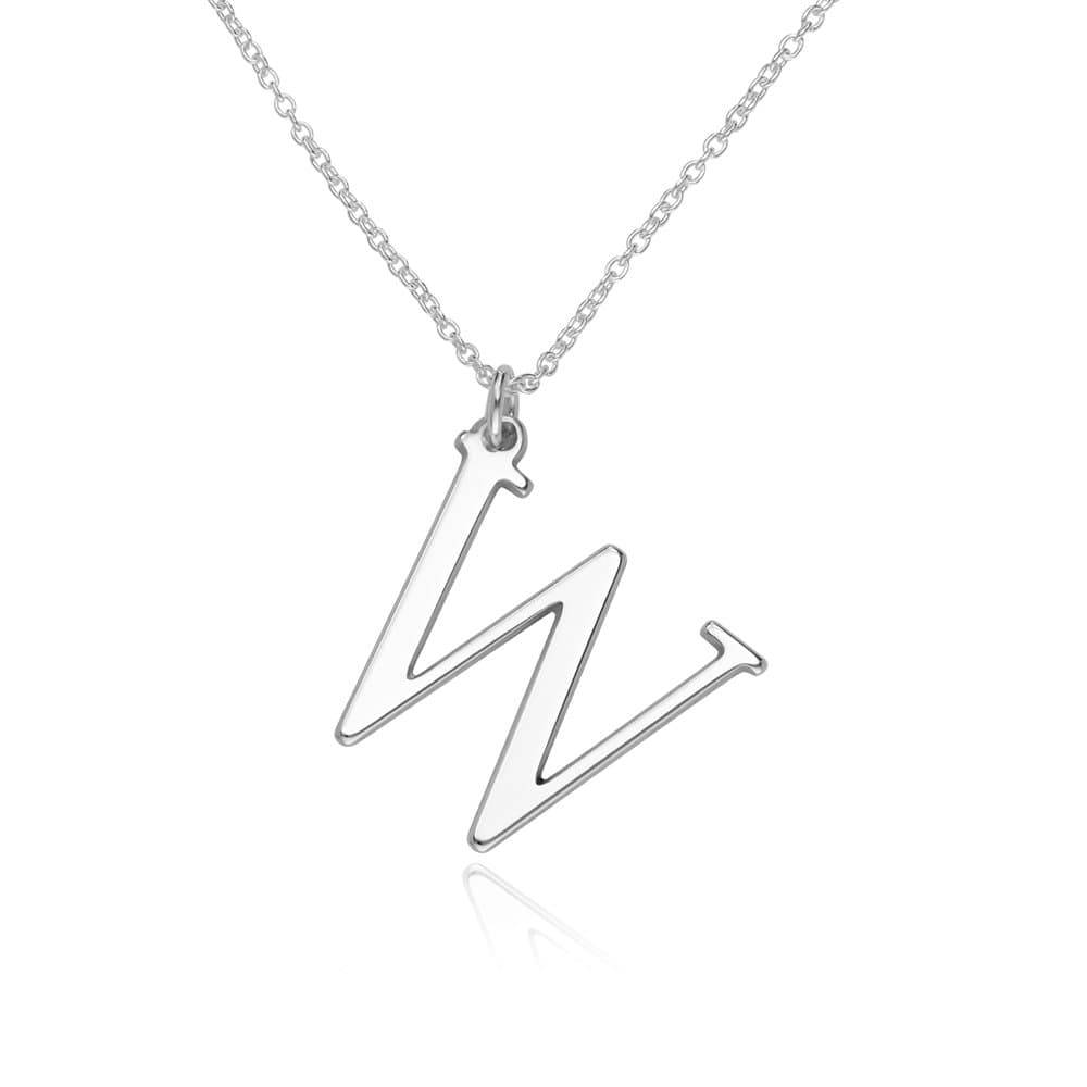 Sterling Silver Initials Necklace - Initial Sterling Silver Necklaces - Necklace With Letter - Custom Letter Necklace
