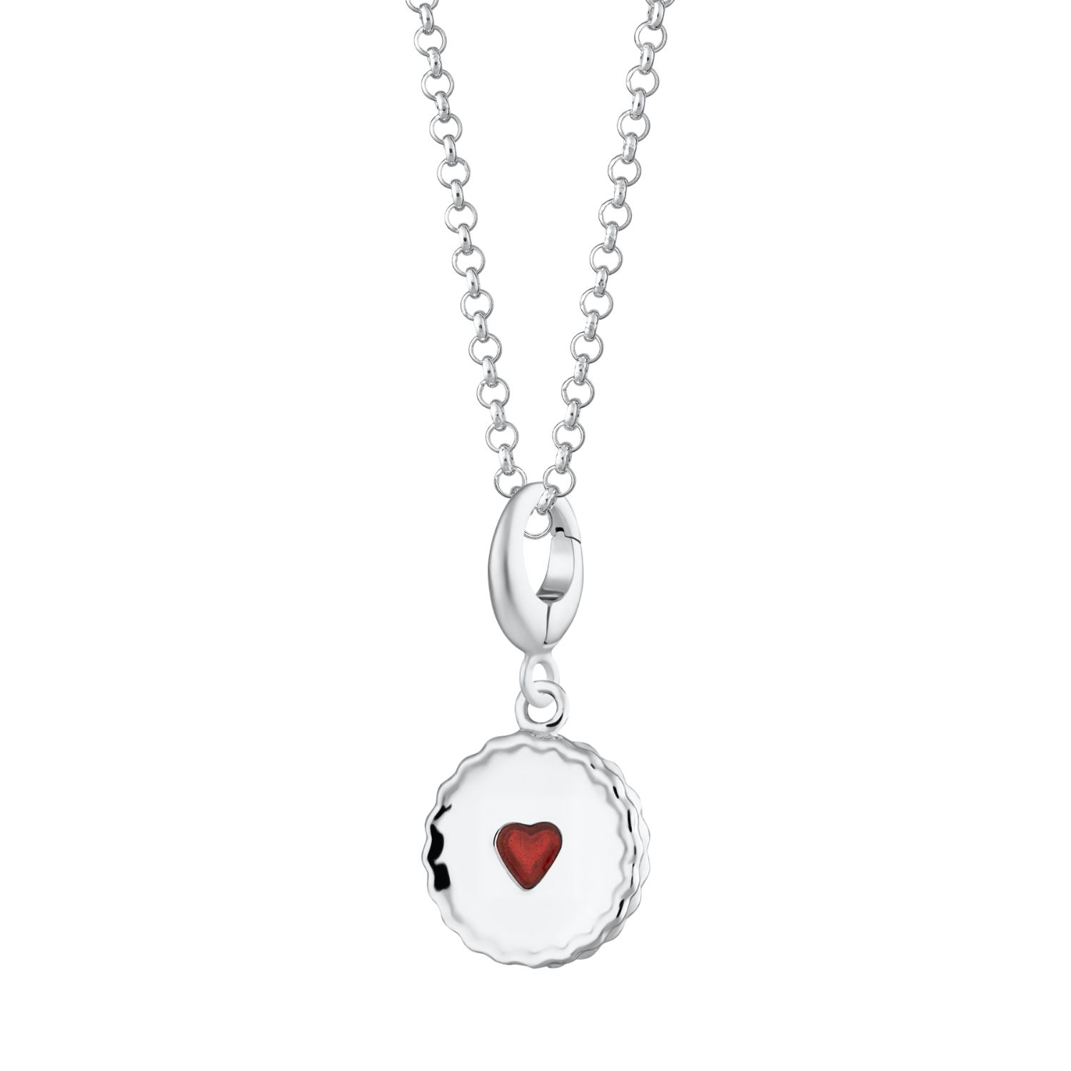 Sterling Silver Jammie Dodger Biscuit Charm Necklace