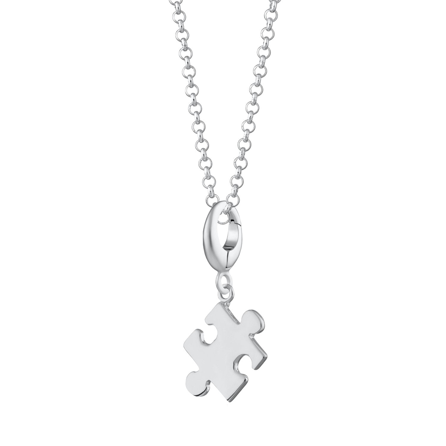 Sterling Silver Jigsaw Charm Necklace
