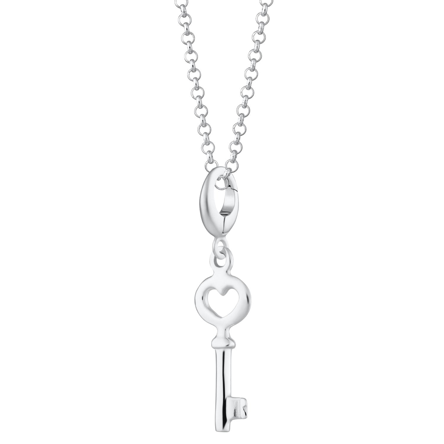 Sterling Silver Key Charm Necklace