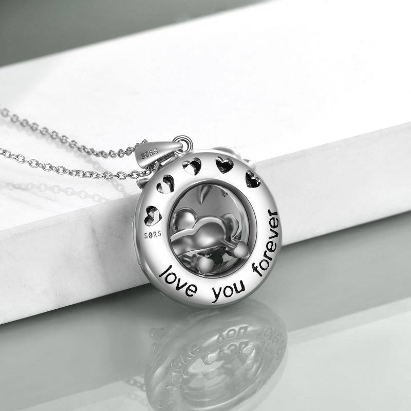 Sterling Silver Koala & Leaves Crystal Pendant Necklace with Engraved Word