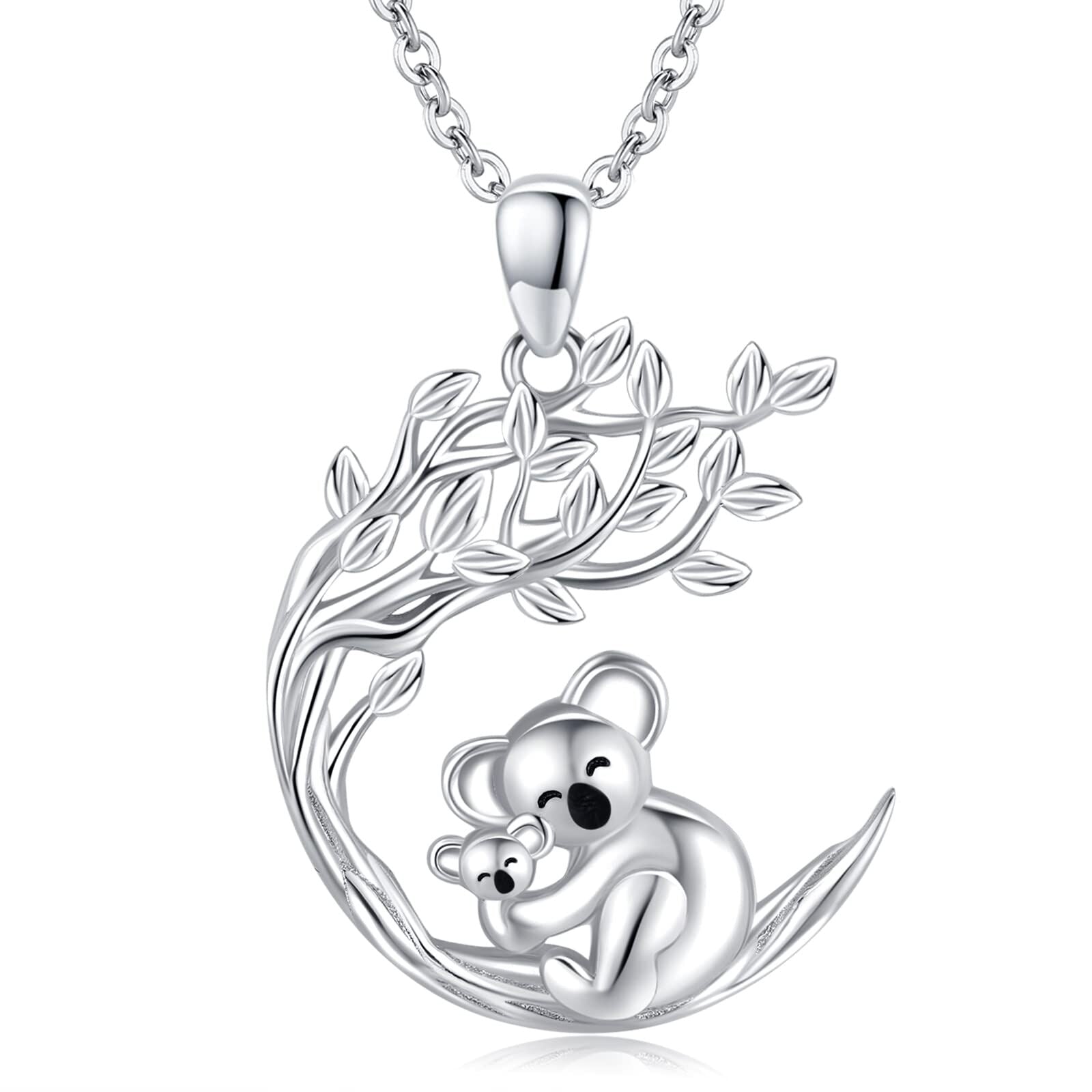 Sterling Silver Koala & Tree Of Life Pendant Necklace