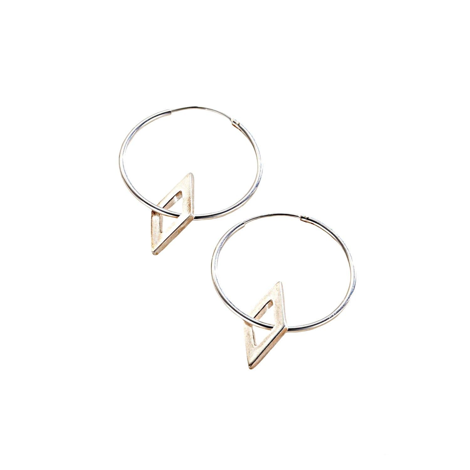 Sterling Silver Large Geometric Hoop Earrings