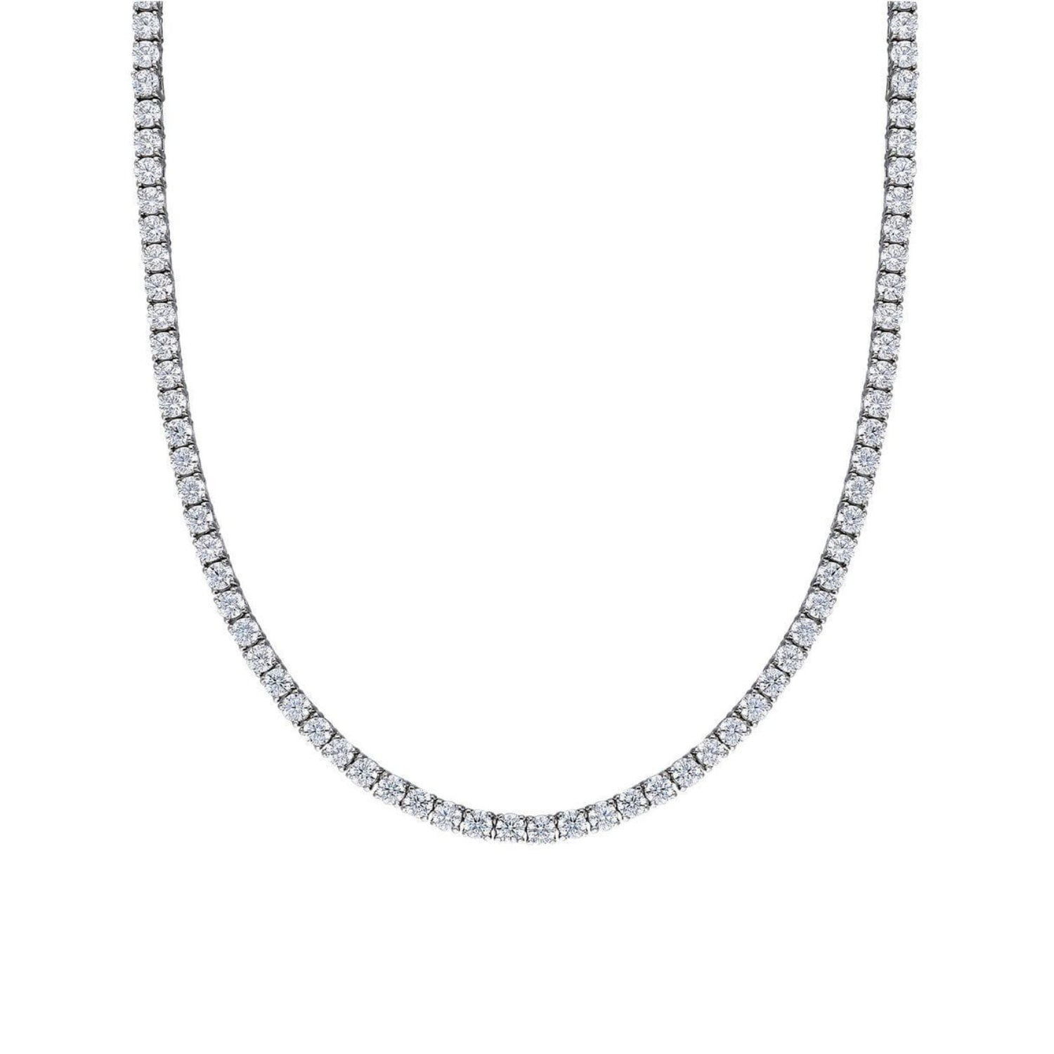 Sterling Silver Large Tennis Necklace - 3Mm