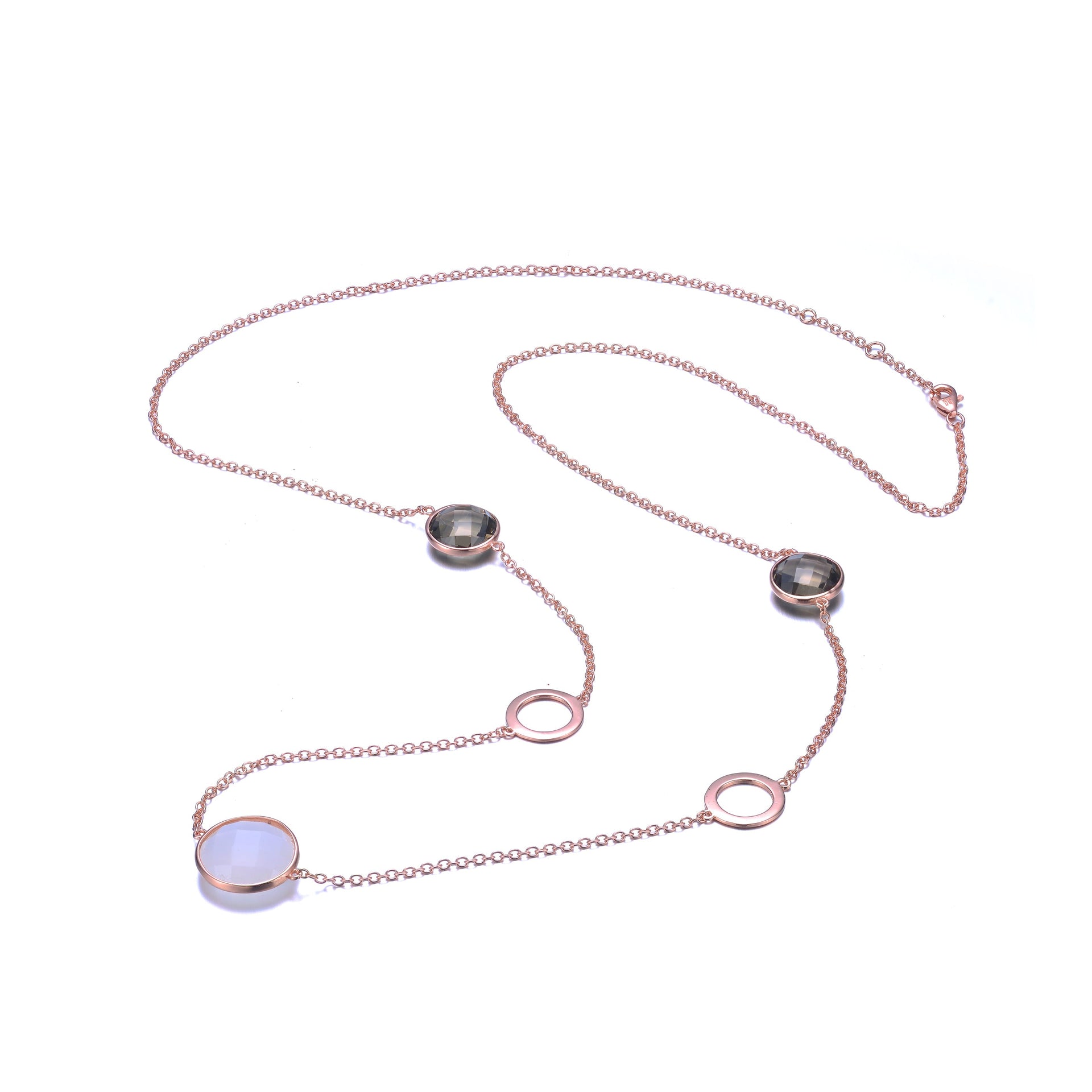 Sterling Silver Lavander And White Cubic Zirconia Necklace