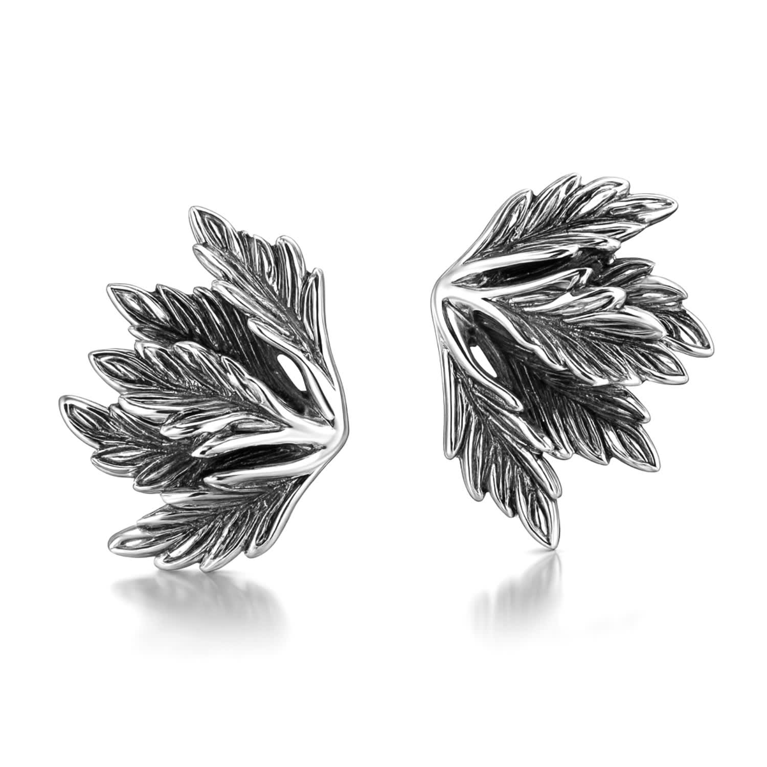 Sterling Silver Leaf Stud Earrings – Shiny And Natural Design – Artisan Jewelry For Women – Unaloe Jewellery For Women