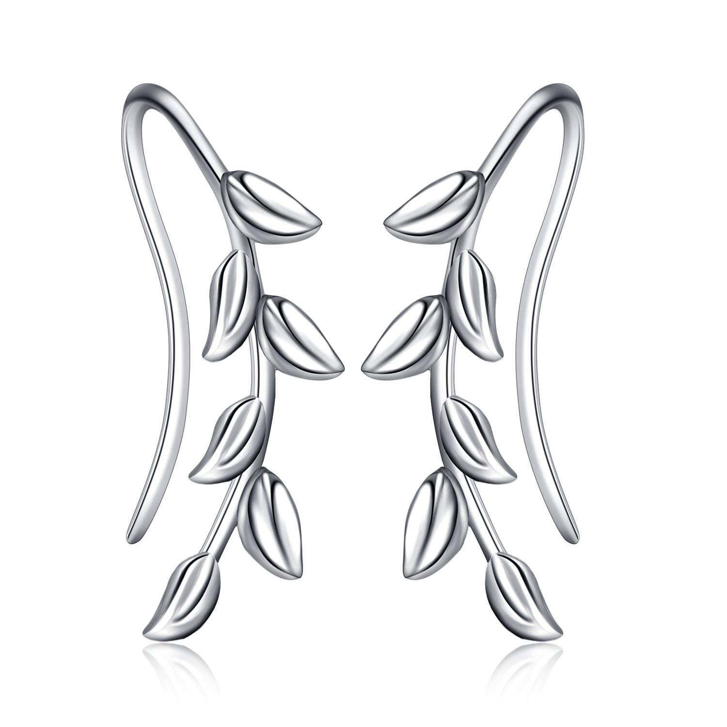 Sterling Silver Leaves Climber Earrings
