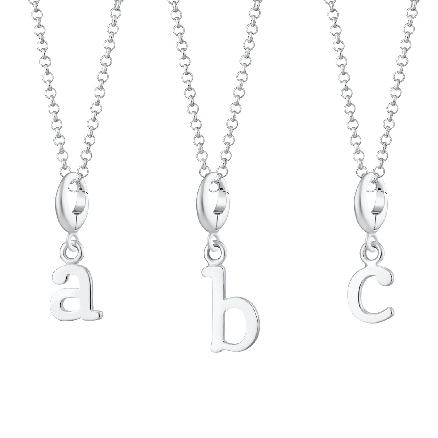Sterling Silver Letter Initial Charm Necklace
