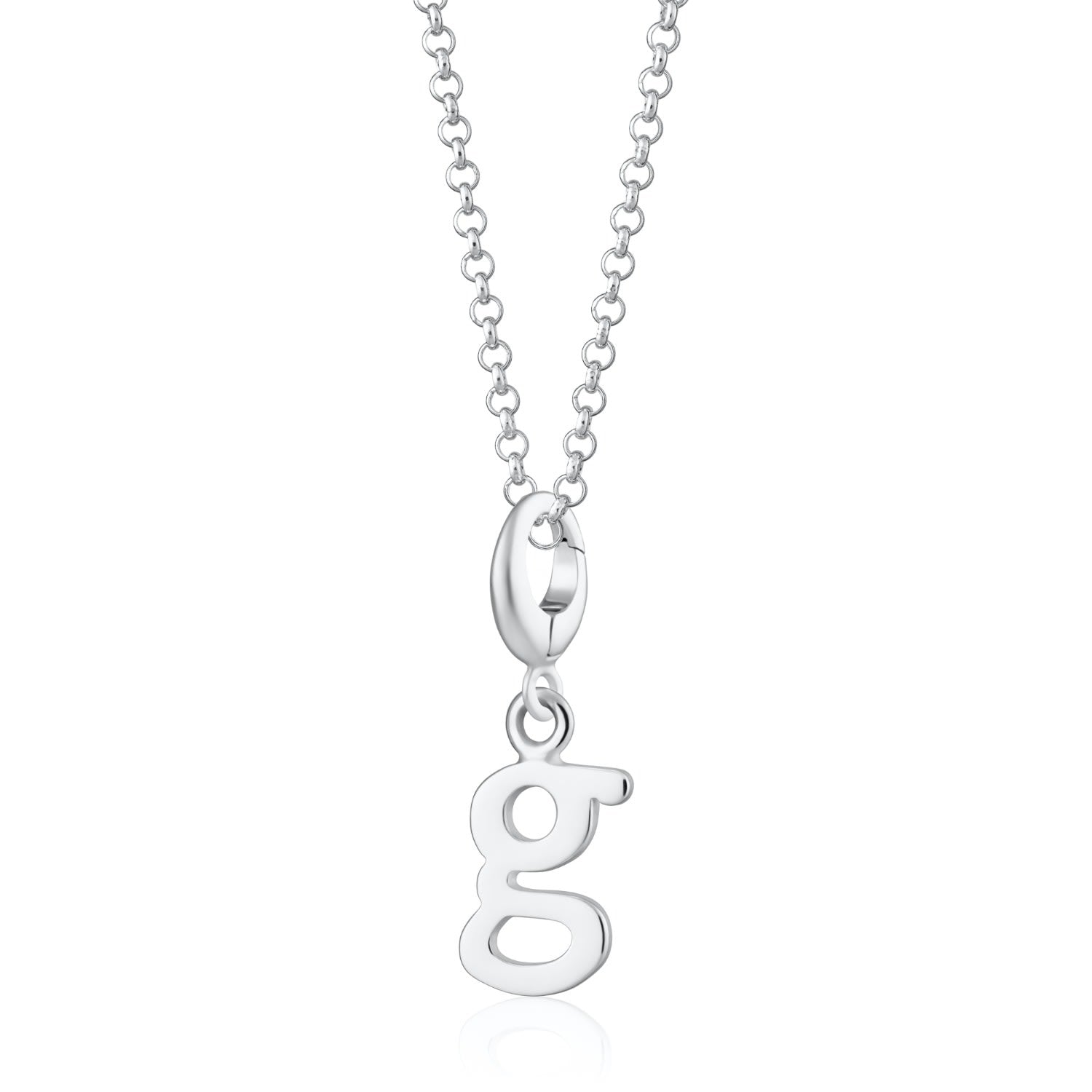 Sterling Silver Letter Initial Charm Necklace