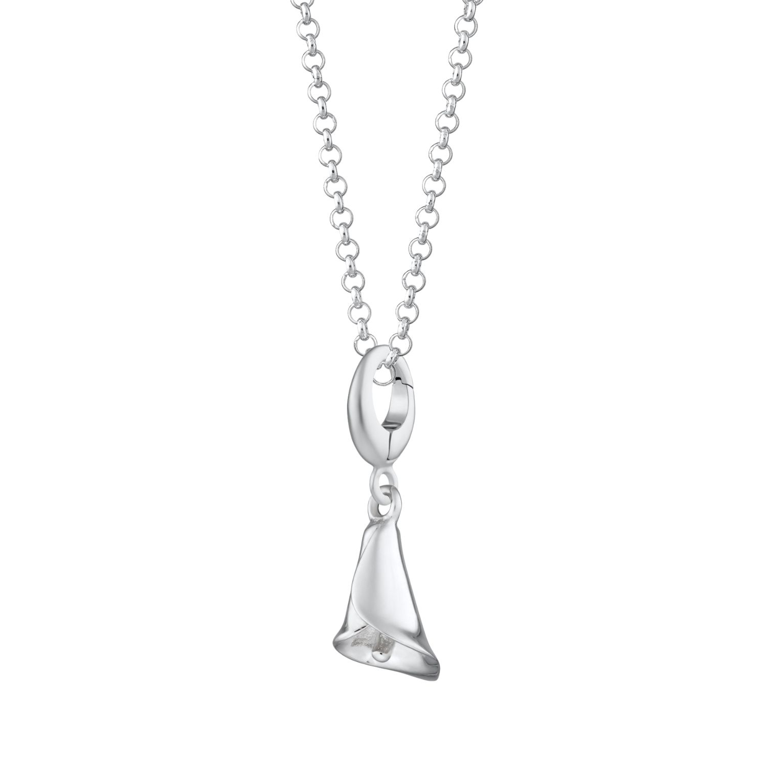 Sterling Silver Lily Flower Charm Necklace