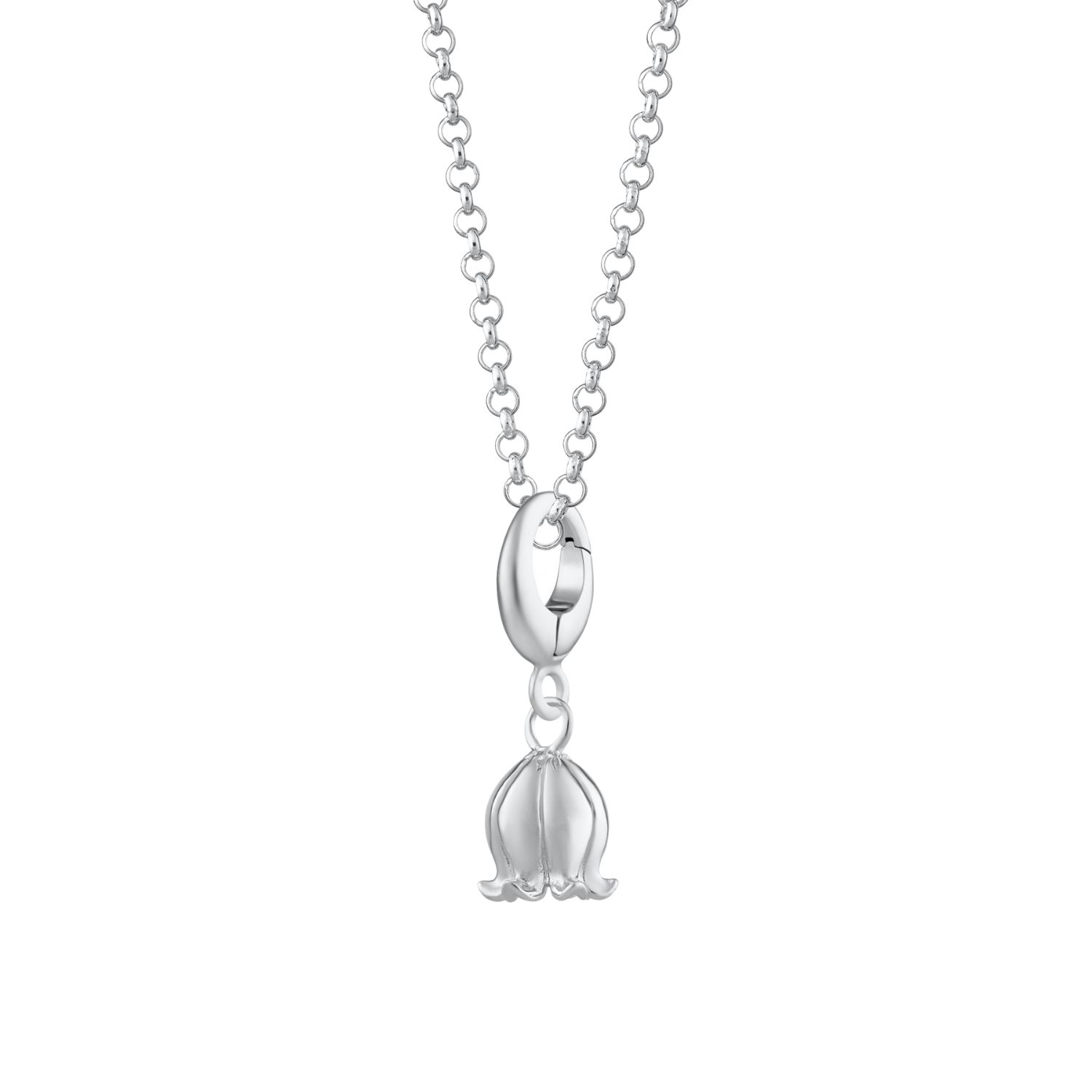white lily necklace Silver Lily Of The Valley Flower Charm Necklace