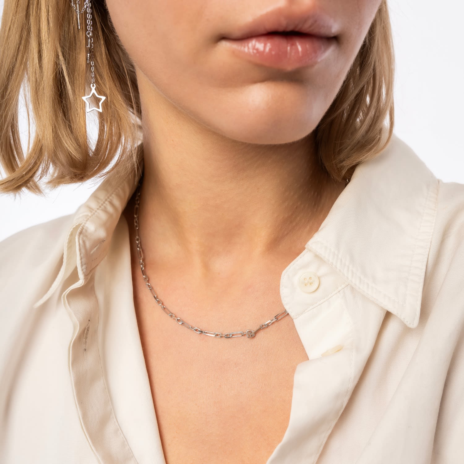 Sterling Silver Link Chain Necklace - Silver