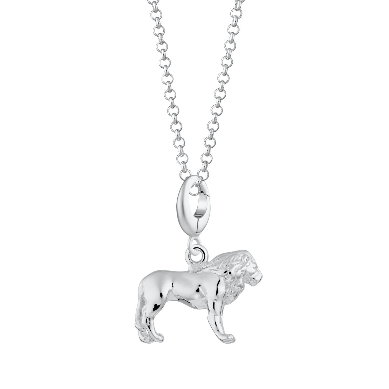 Sterling Silver Lion Charm Necklace