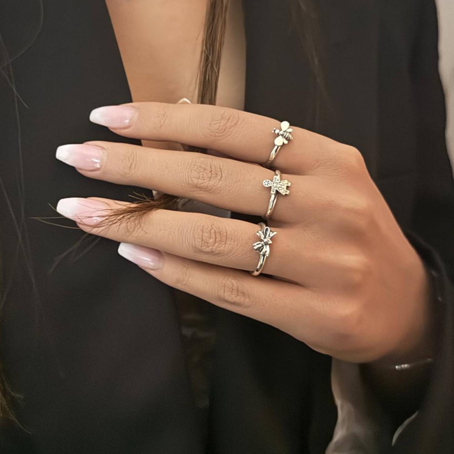 Sterling Silver Girl Star Ring – Sweet, Symbolic, Adjustable - Unaloe Handmade Ring For Women