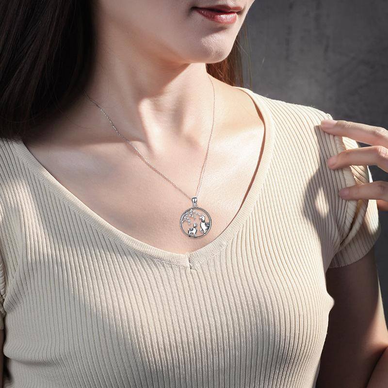 Sterling Silver Cubic Zirconia Llama Pendant Necklace