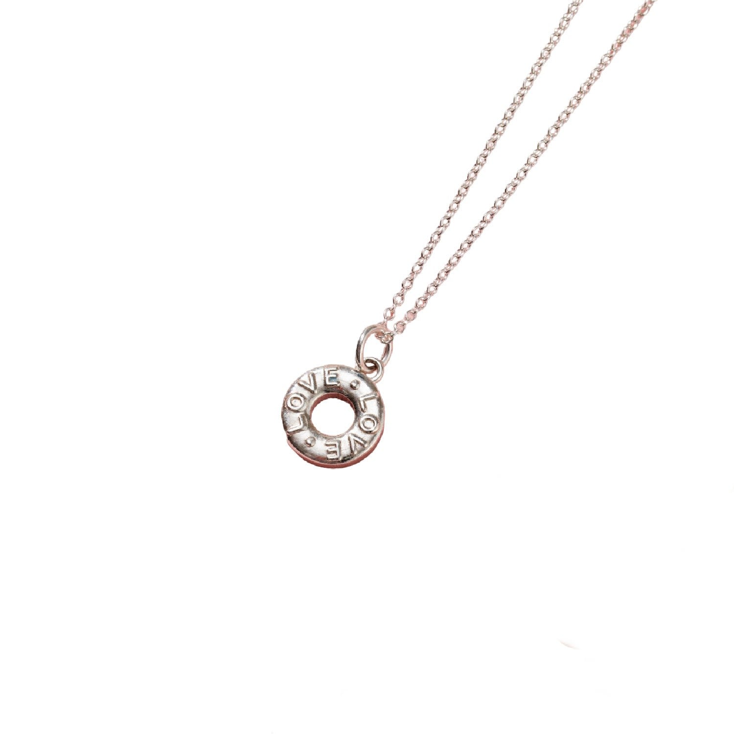 Sterling Silver Love Mint Charm Necklace