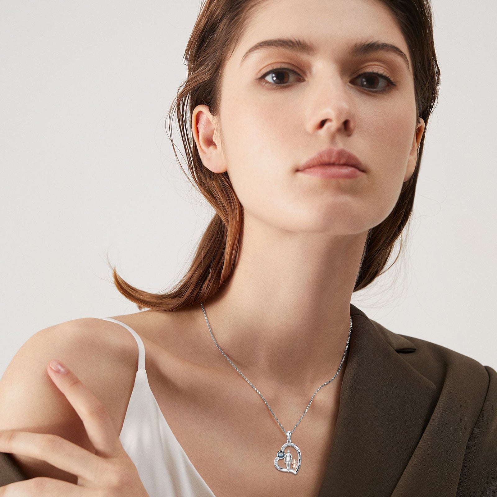 Sterling Silver I Love You In 100 Languages Father Daughter Heart Pendant Necklace