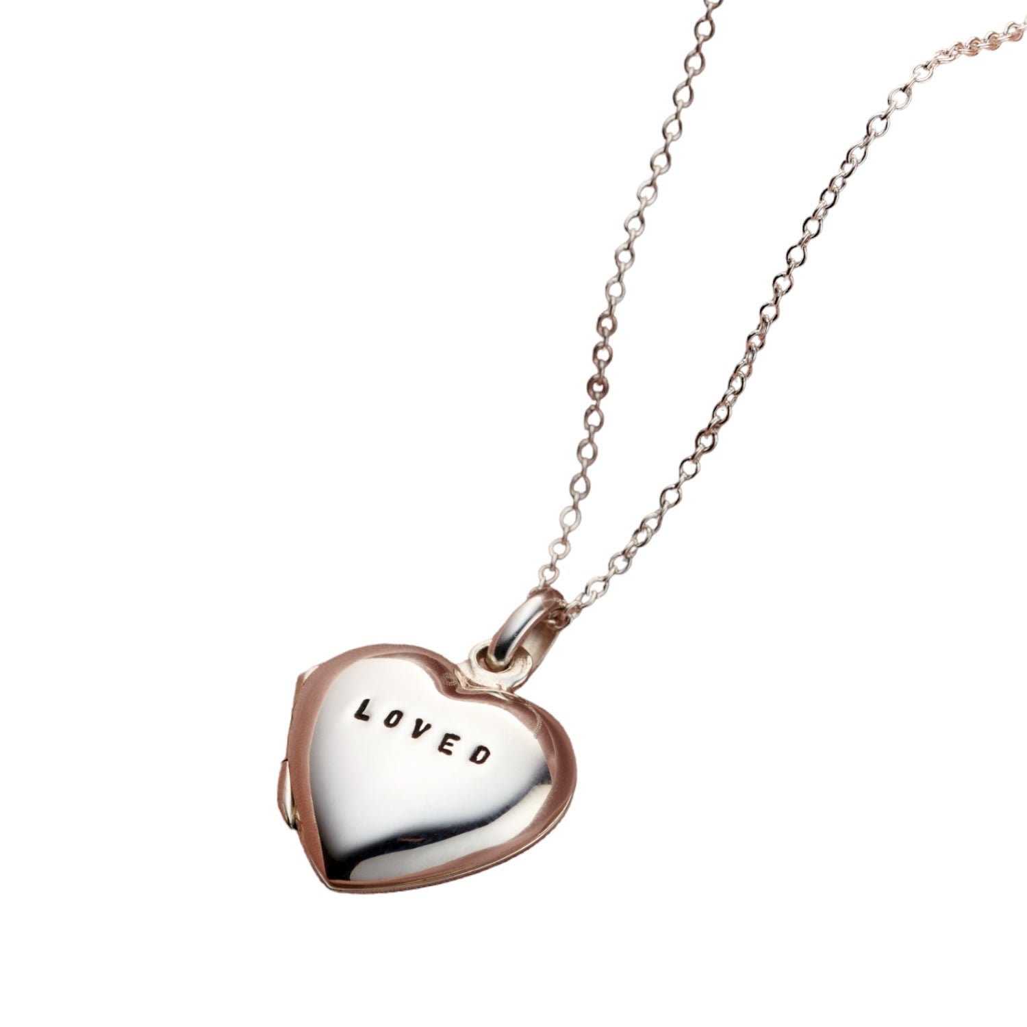 Sterling Silver Loved Small Heart Locket Necklace