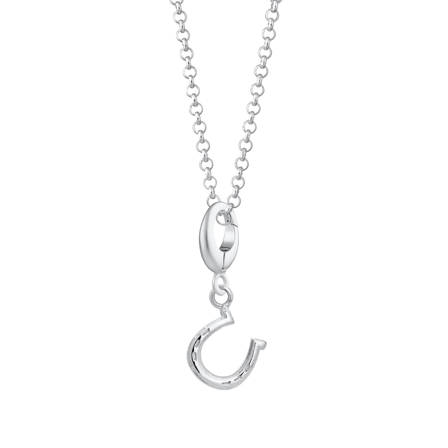 Sterling Silver Lucky Horseshoe Charm Necklace
