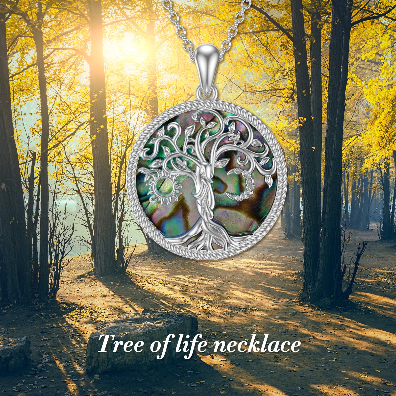 Sterling Silver Malachite Tree Of Life Pendant Necklace