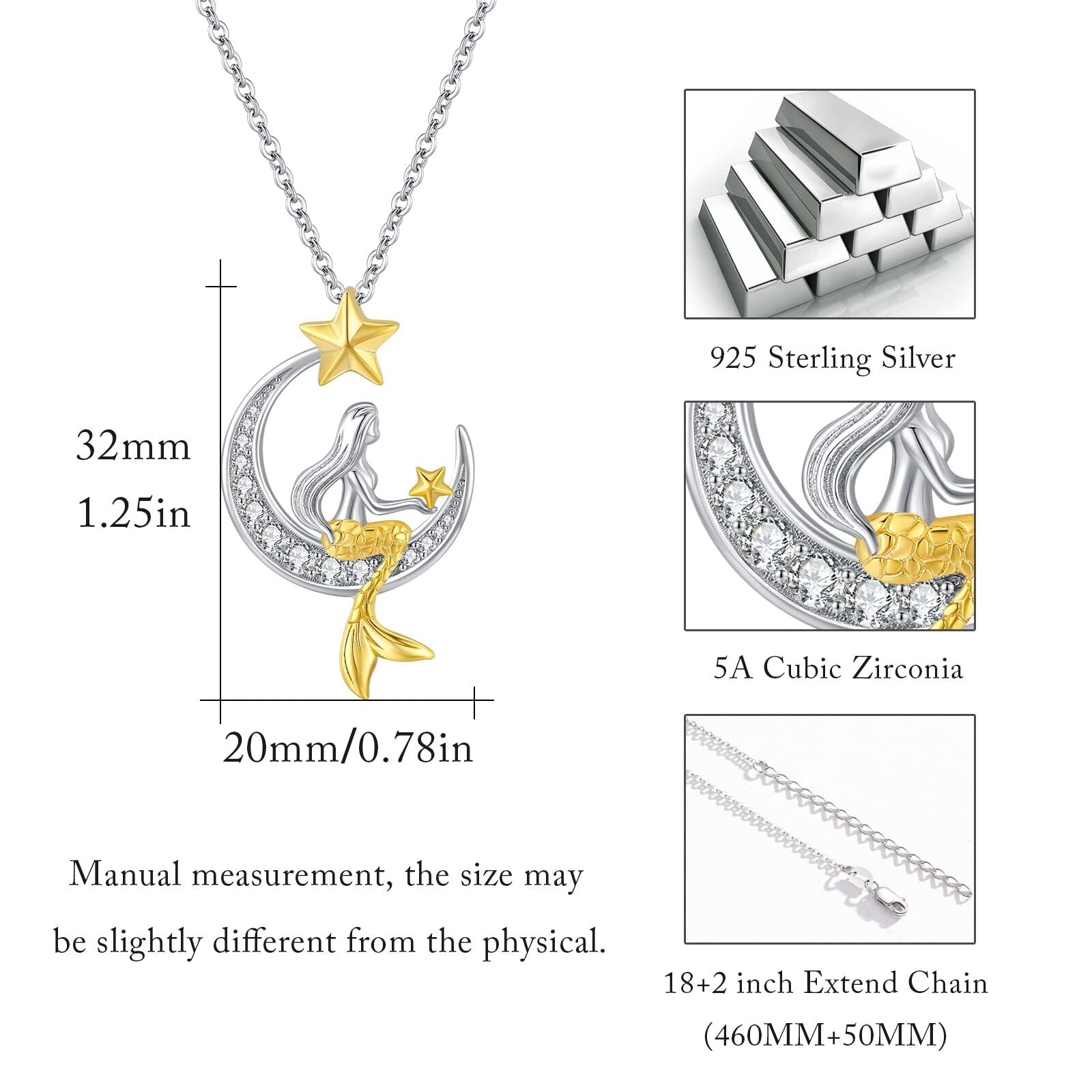 Sterling Silver Mermaid Pendant Necklace