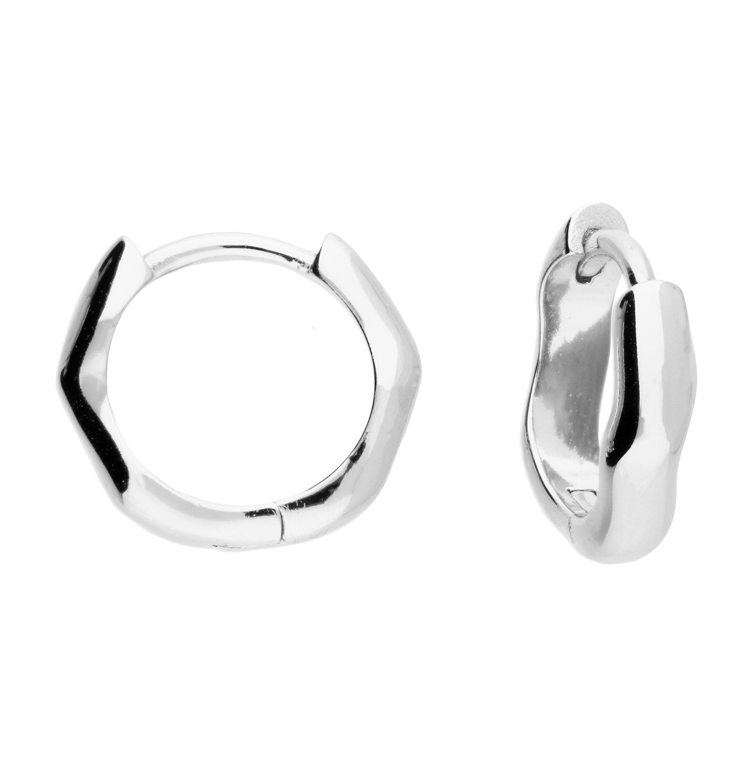 Sterling Silver Minimalist Irregular Misshapen Hoops