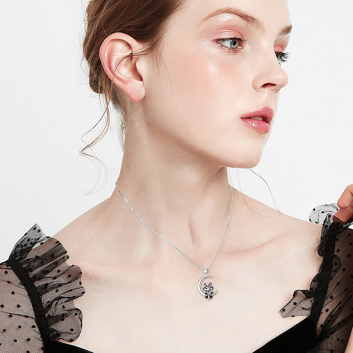 Sterling Silver Mother & Daughter Pendant Necklace
