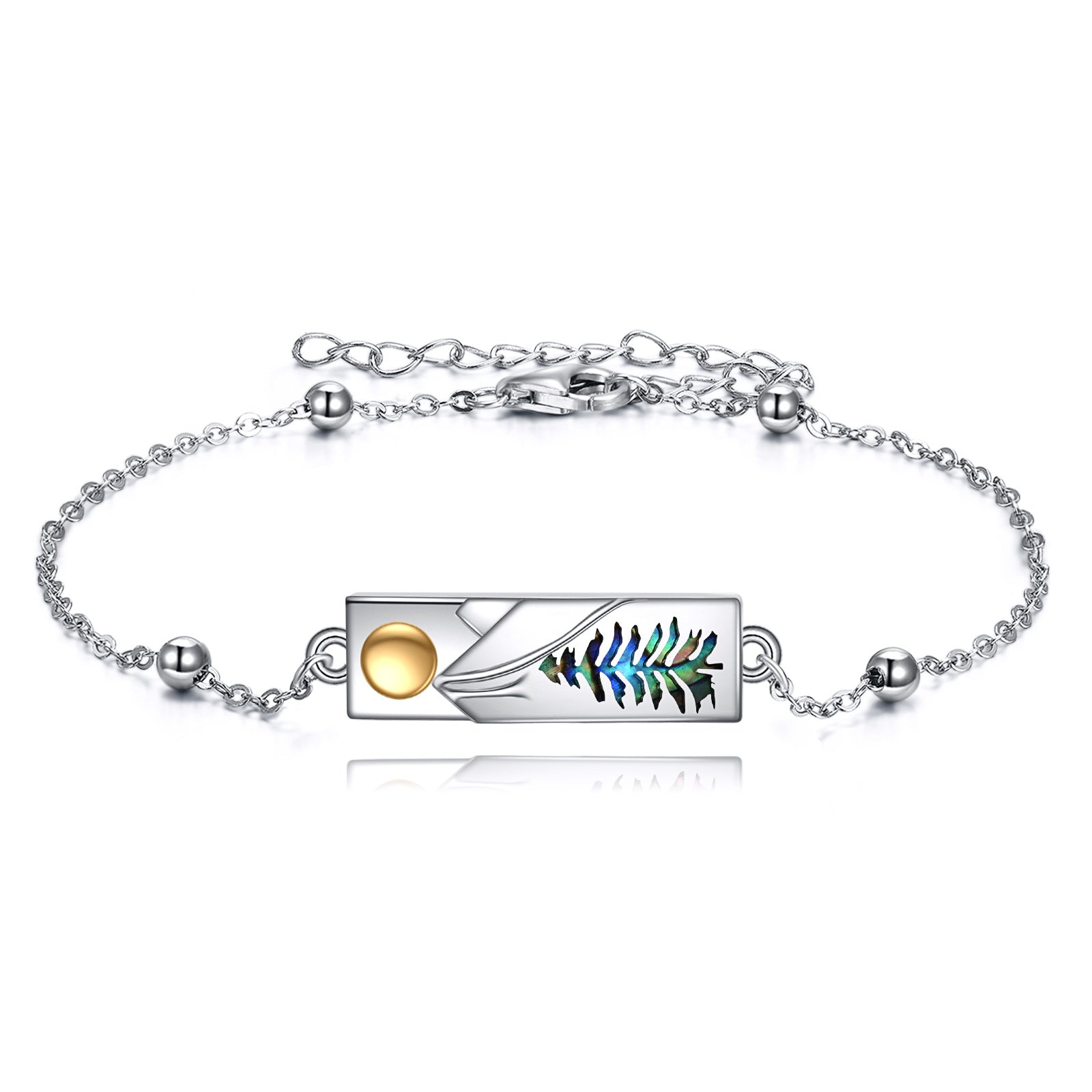Sterling Silver Mountains Charm Bracelet