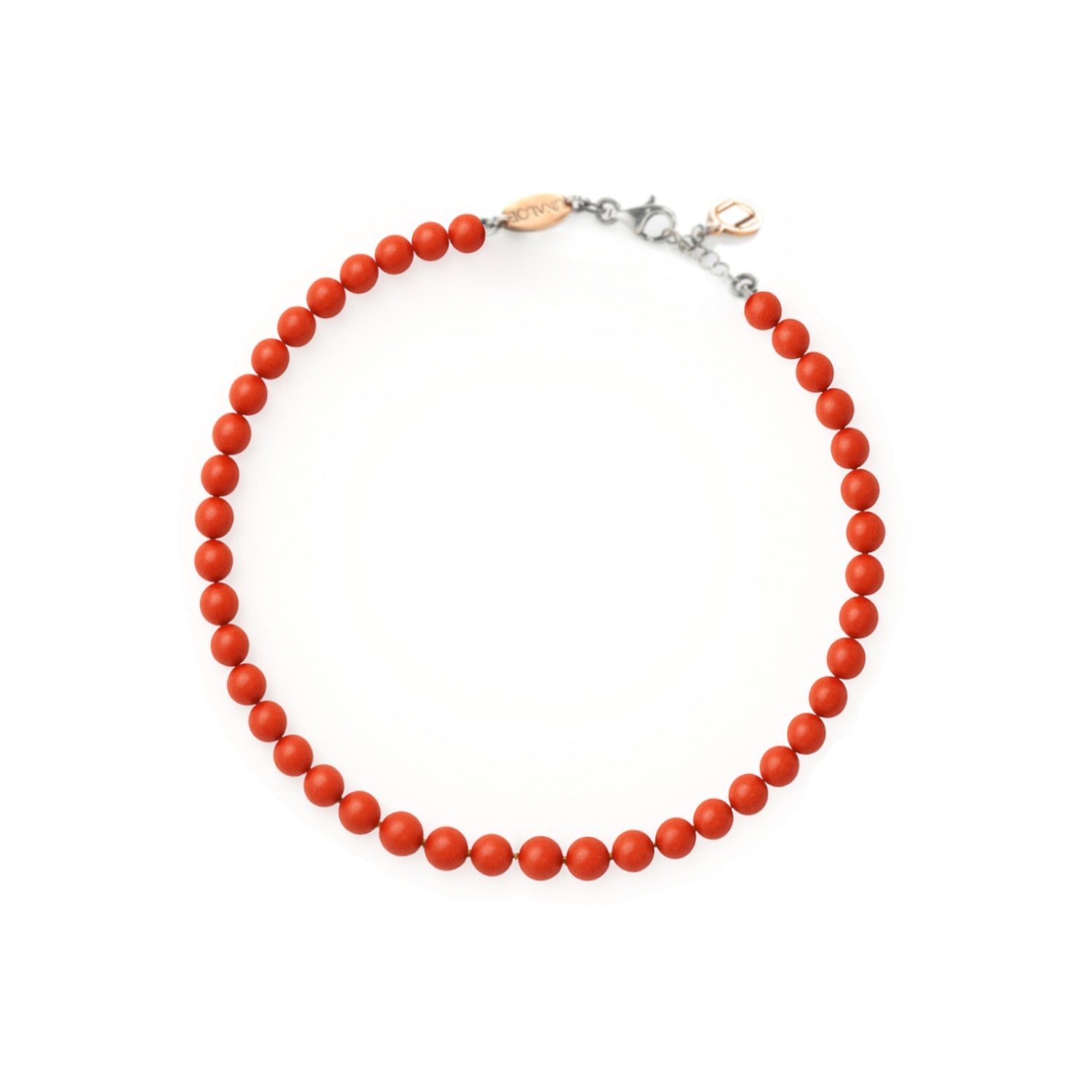 Sterling Silver Necklace With Natural Coral