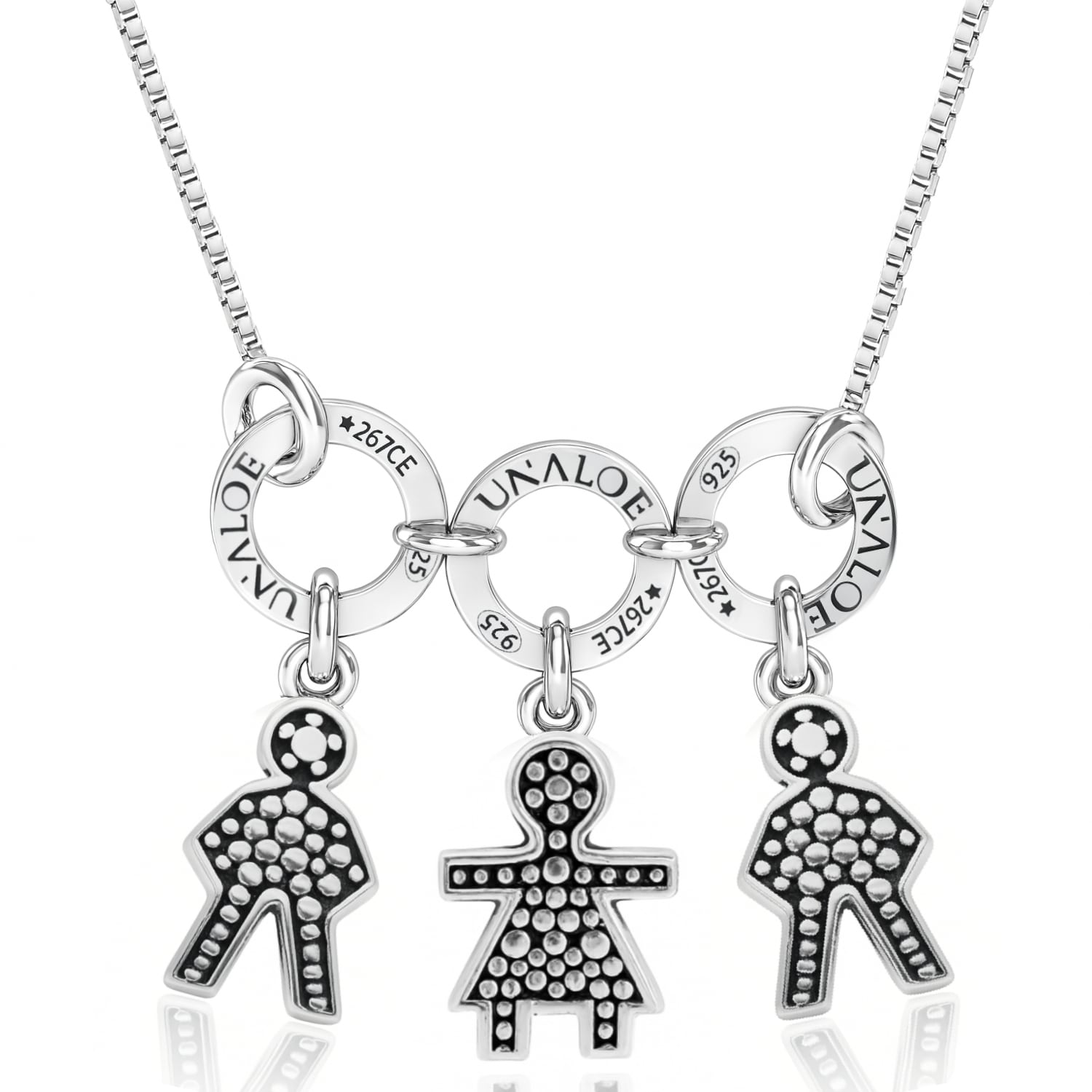 Sterling Silver Necklace With Three Baby Star Charms - Fashion Jewelry For Women