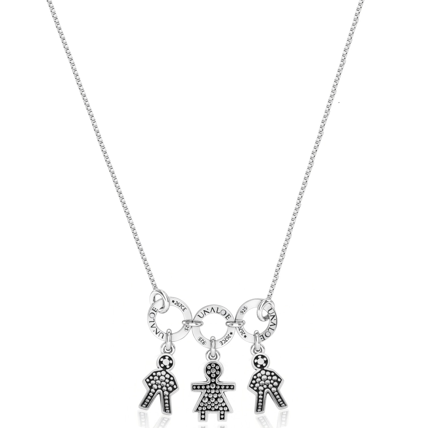 Sterling Silver Necklace With Three Baby Star Charms - Fashion Jewelry For Women