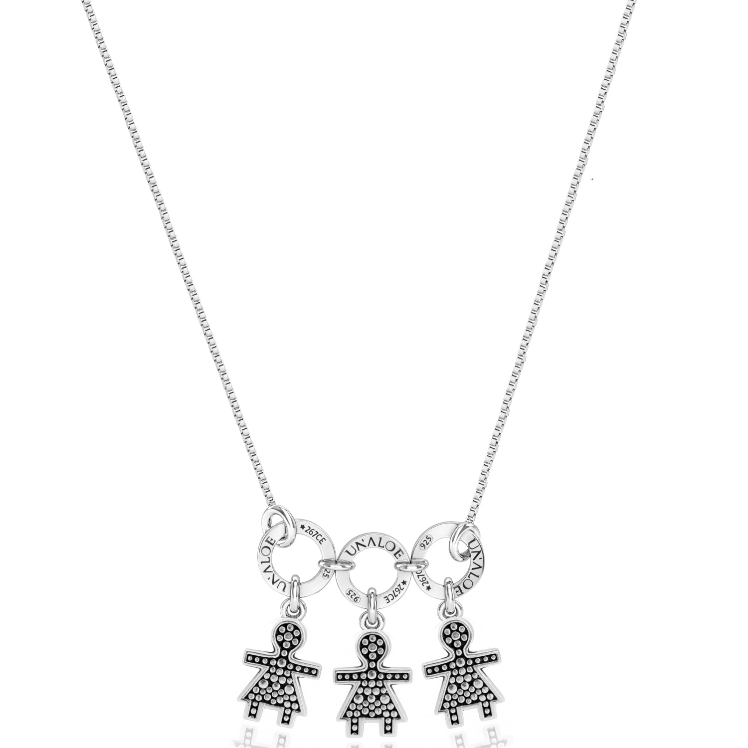 Sterling Silver Necklace With Three Baby Star Charms Representing Three Girls