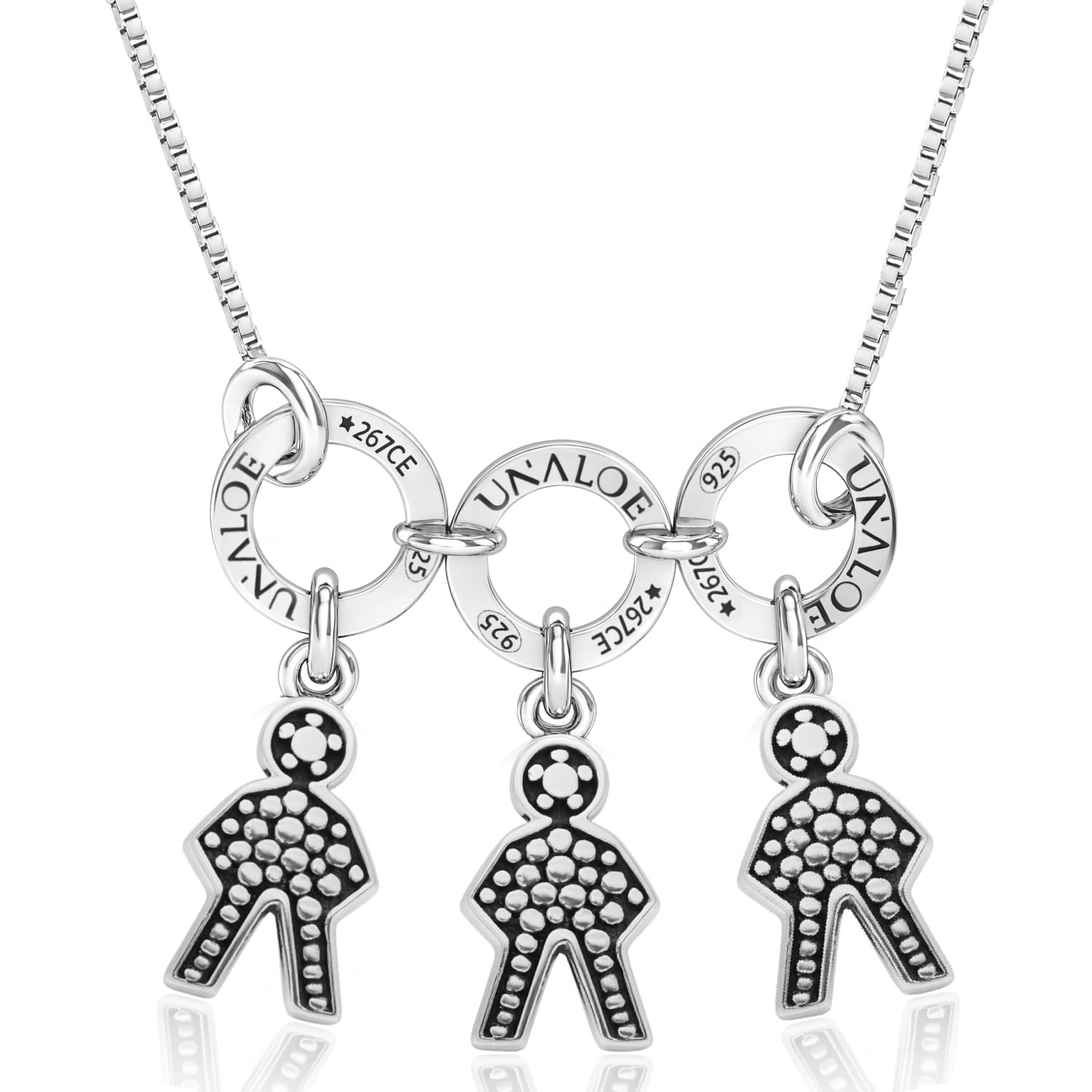 Sterling Silver Necklace With Three Baby Star Charms.