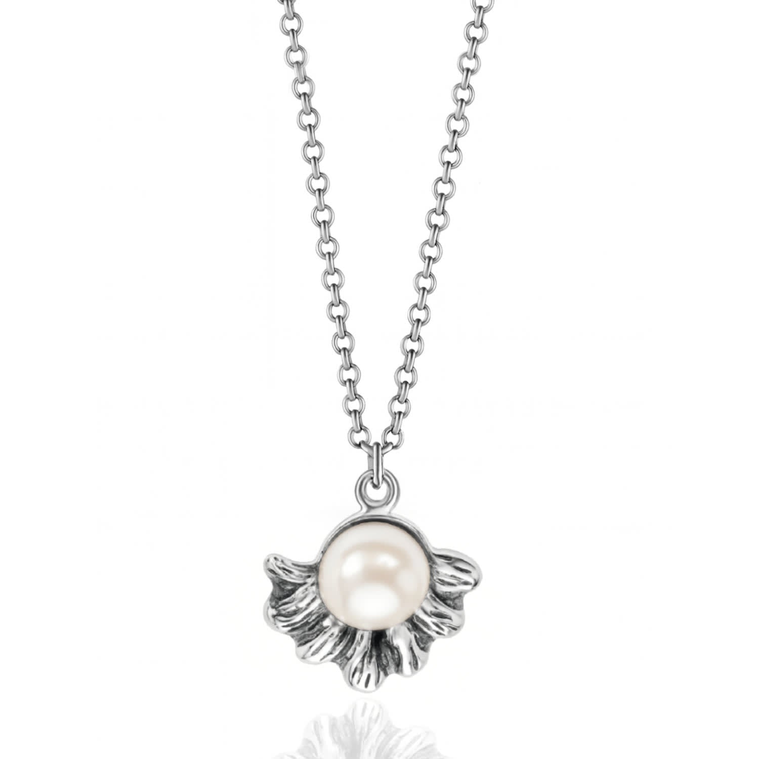 Sterling Silver Oceania With Natural Pearl Necklace