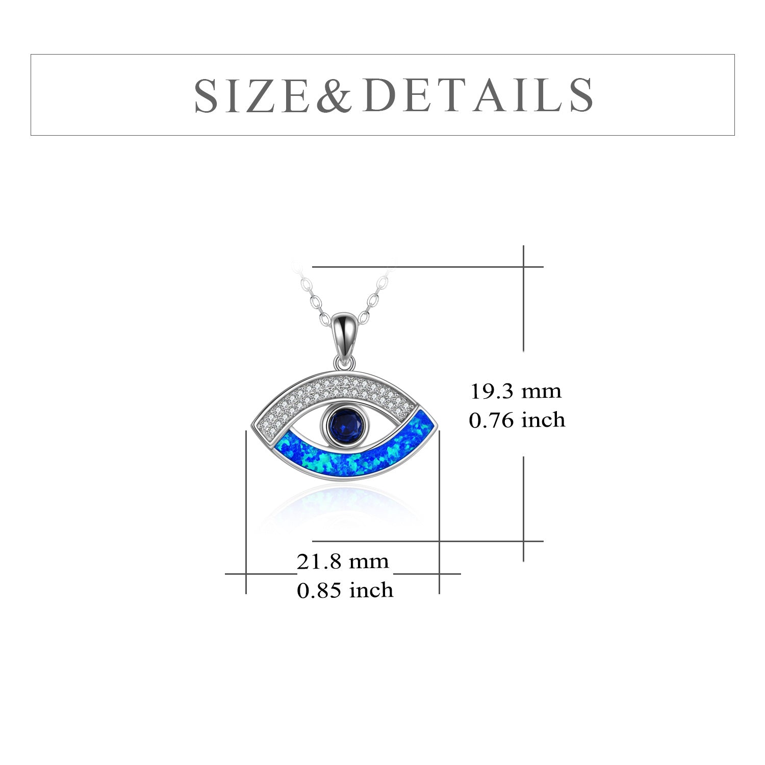 Sterling Silver Opal Evil Eye Pendant Necklace