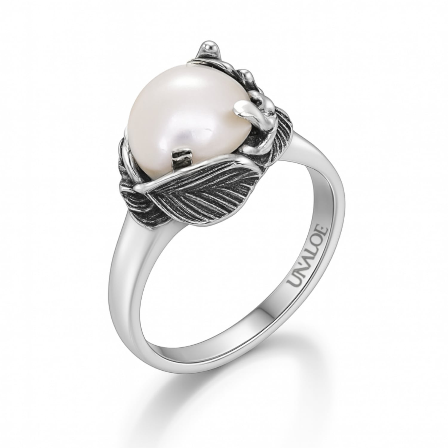 Sterling Silver Or Gold-Plated Ring With Pearl Coleus– Unaloe Handmade Jewelry For Women