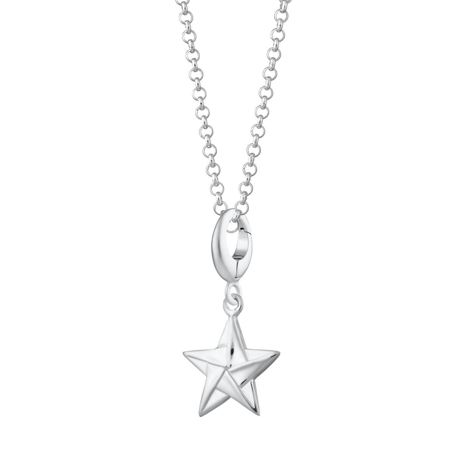 Sterling Silver Origami Star Charm Necklace