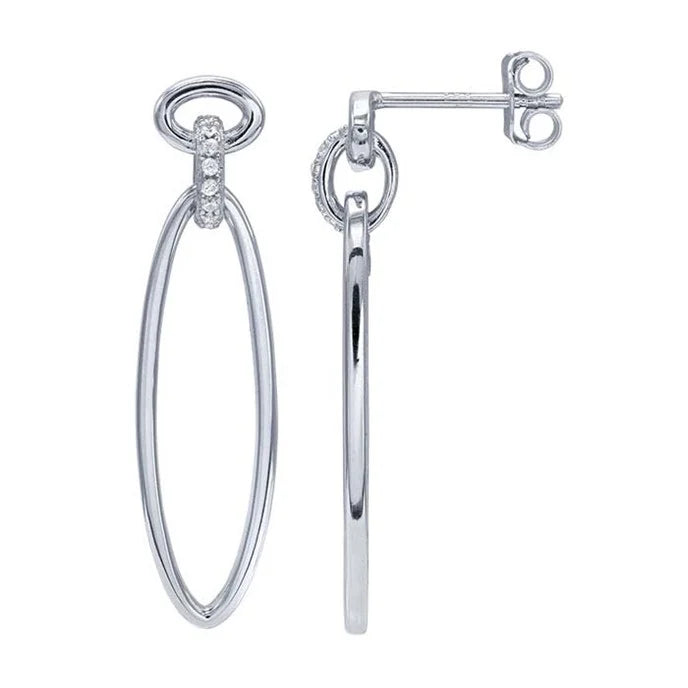 Sterling Silver Oval Post Earrings