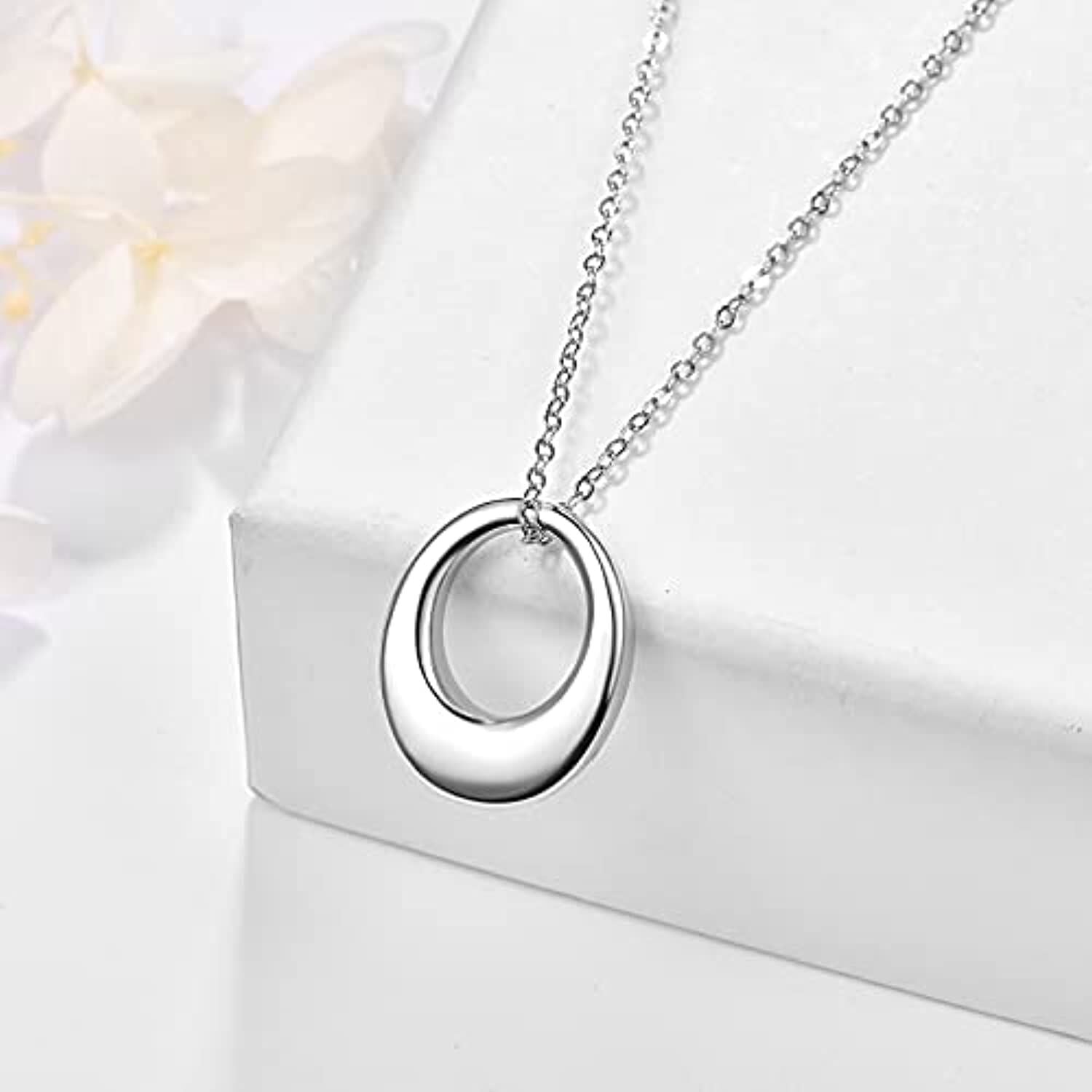 Sterling Silver Oval Shaped Urn Necklace for Ashes