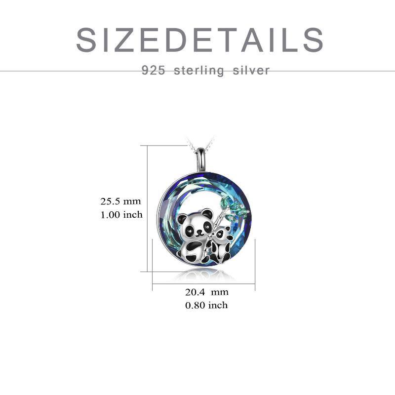 Sterling Silver Panda Crystal Pendant Necklace
