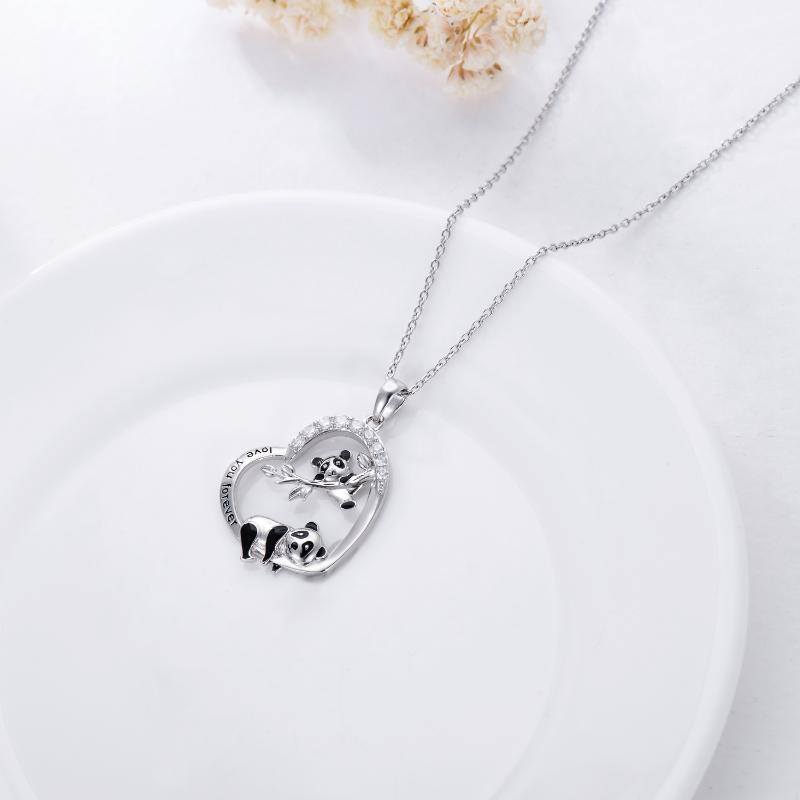 Sterling Silver Panda Pendant Necklace