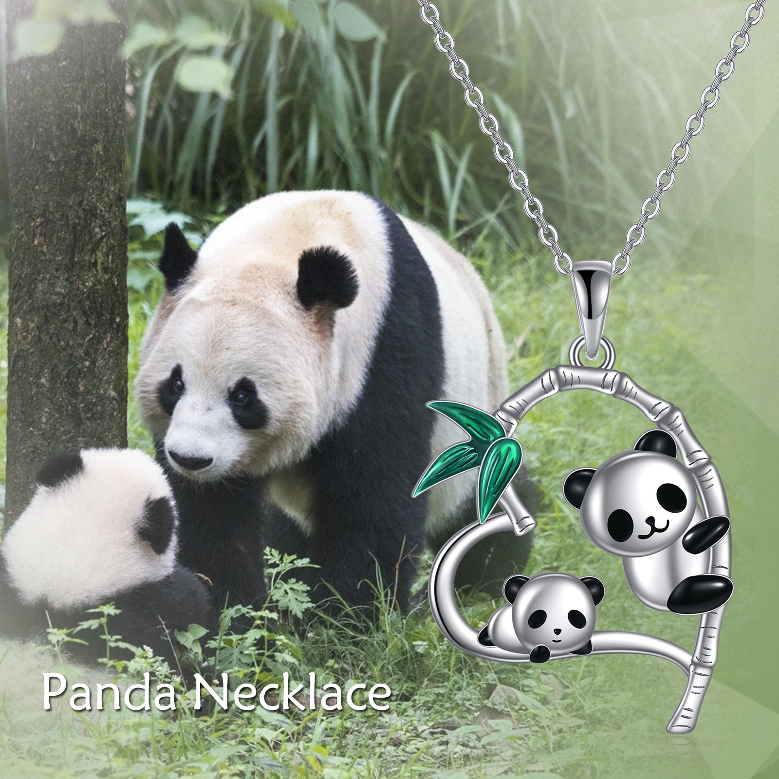 Sterling Silver Panda Pendant Necklace