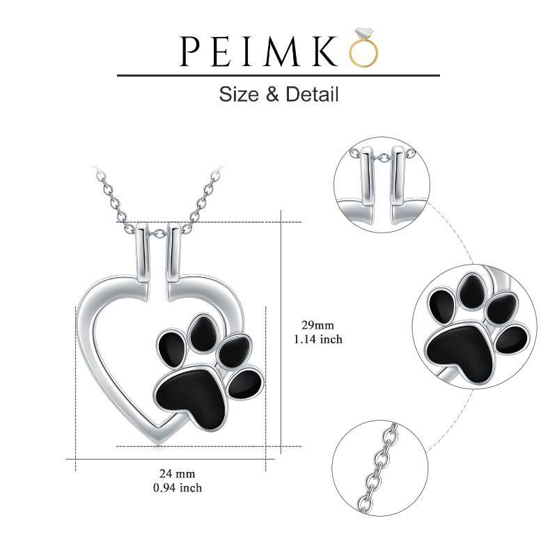 Sterling Silver Paw & Ring Holder Pendant Necklace
