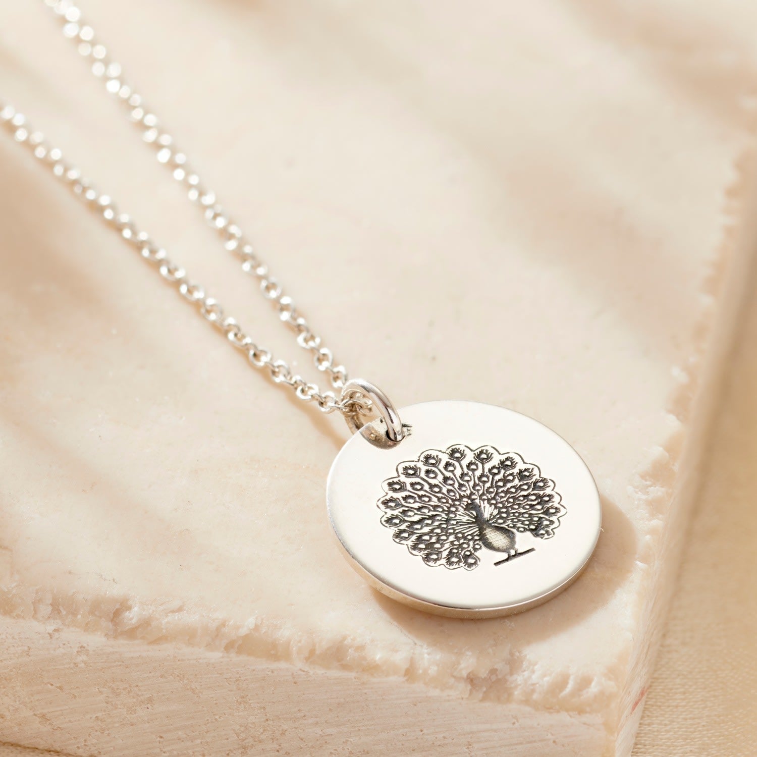 Sterling Silver Peacock Spirit Animal Necklace