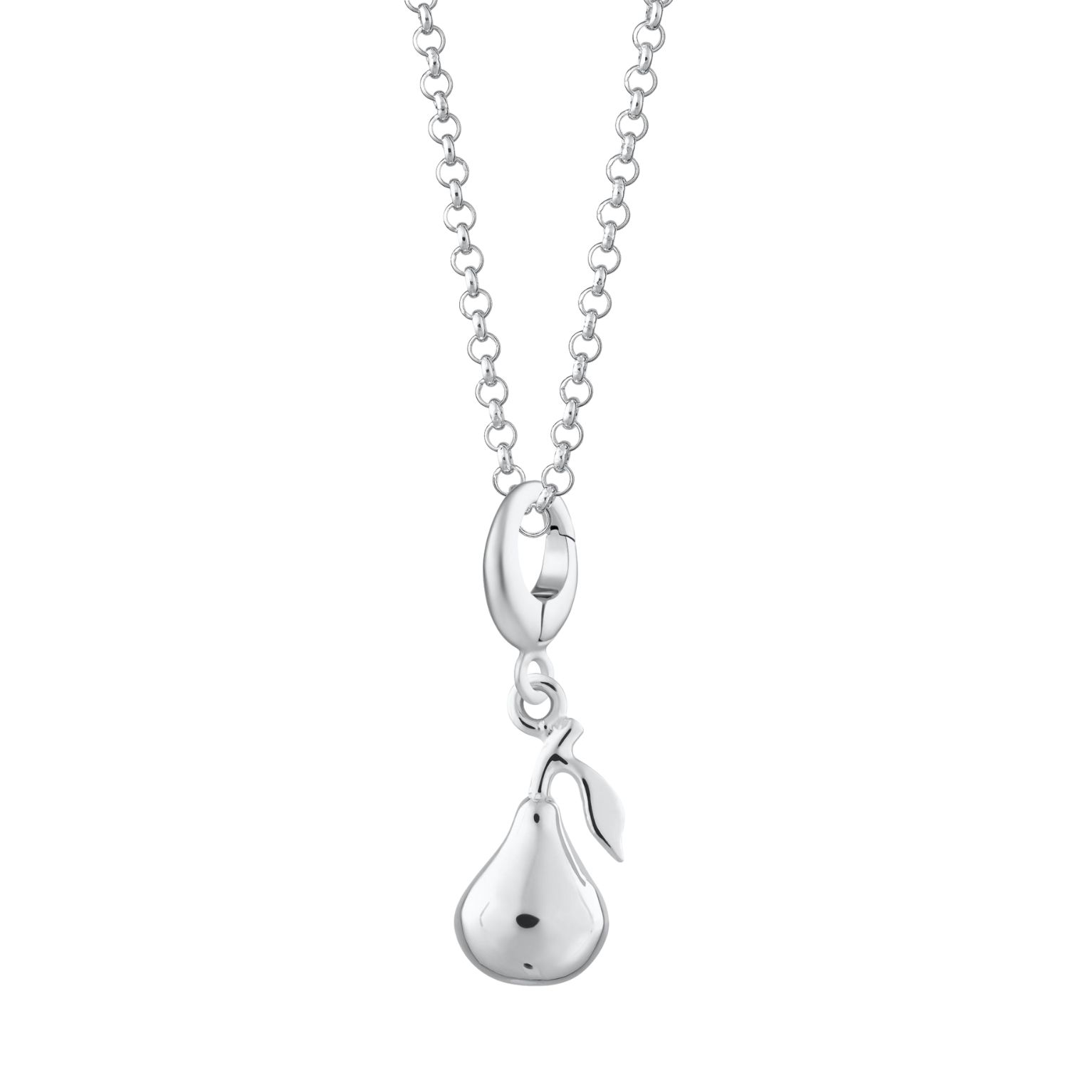 Sterling Silver Pear Charm Necklace