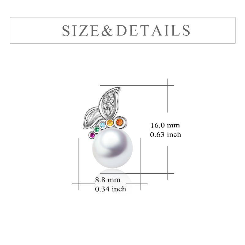 Sterling Silver Pearl Butterfly Stud Earrings