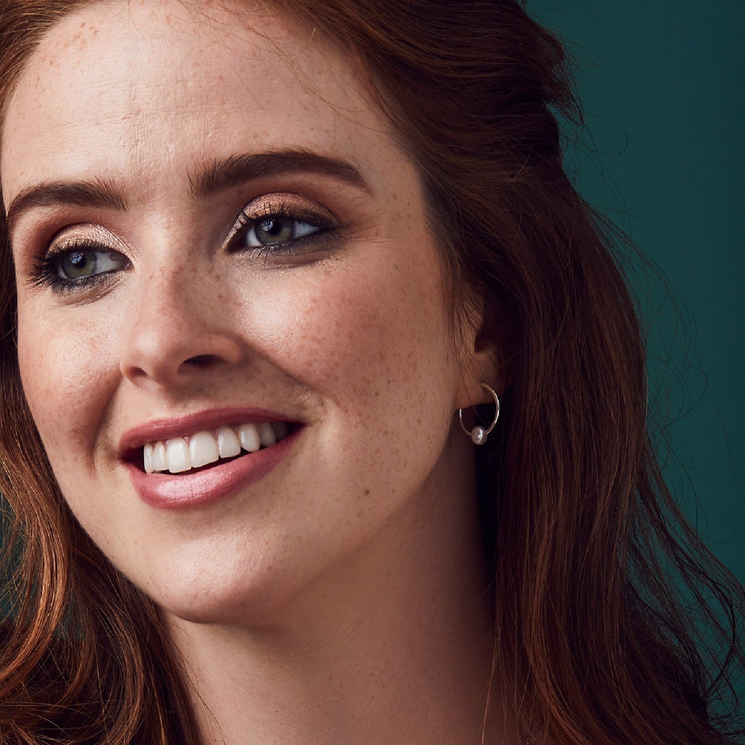 Sterling Silver Pearl Hoop Earrings