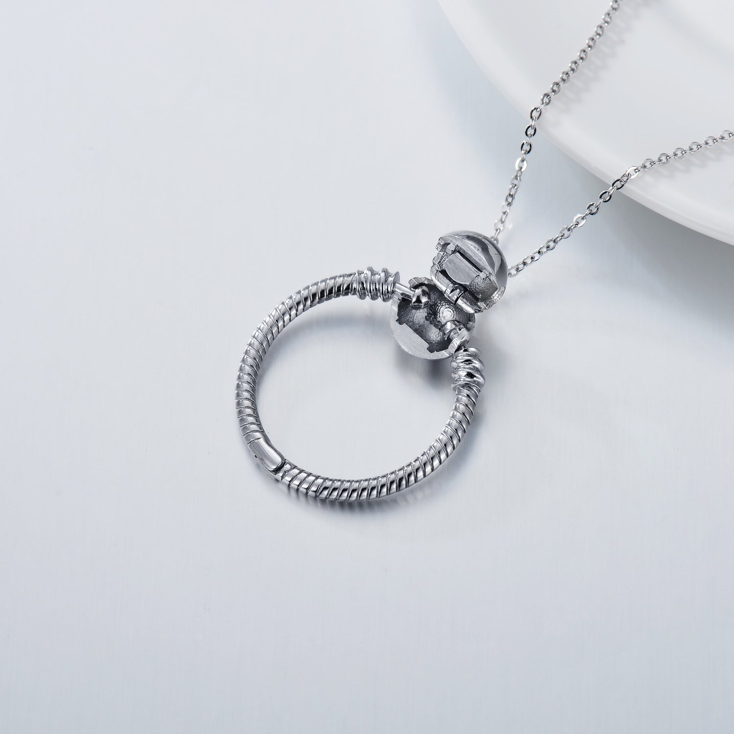 Sterling Silver Ball Pendant Necklace