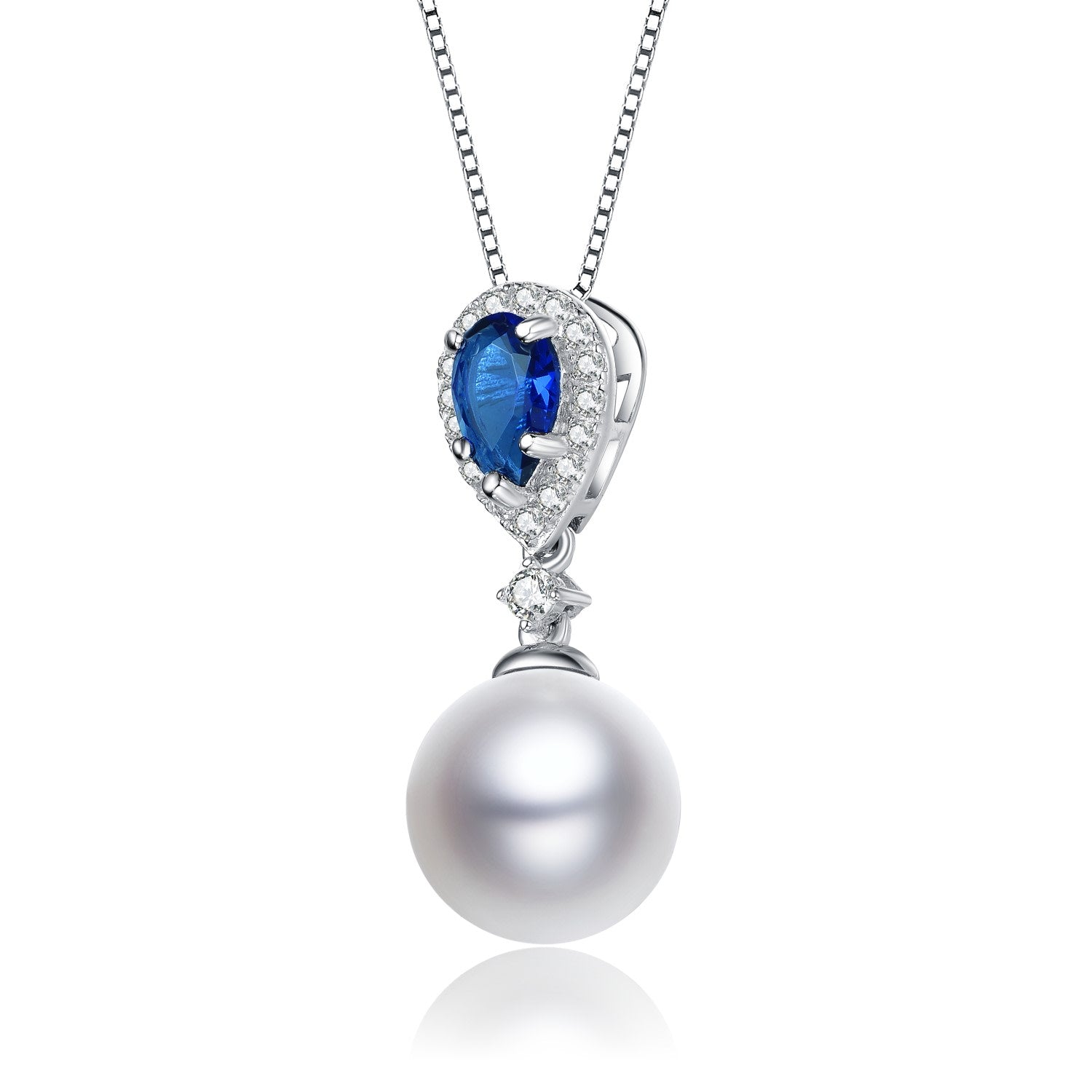 Sterling Silver Pendant With Cubic Zirconia And Freshwater Pearl